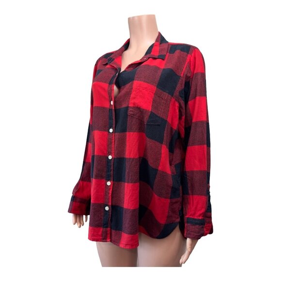 Old Navy Classic Red-Black Buffalo Plaid Button Down Flannal Shirt  Women SZ XXL - Picture 15 of 15
